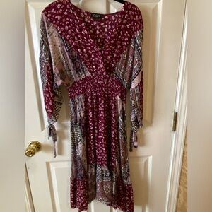 GiGio Women's Burgundy Patchwork Dress size Small